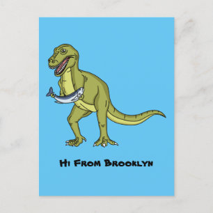 Funny T rex dinosaurier Illustration Postkarte
