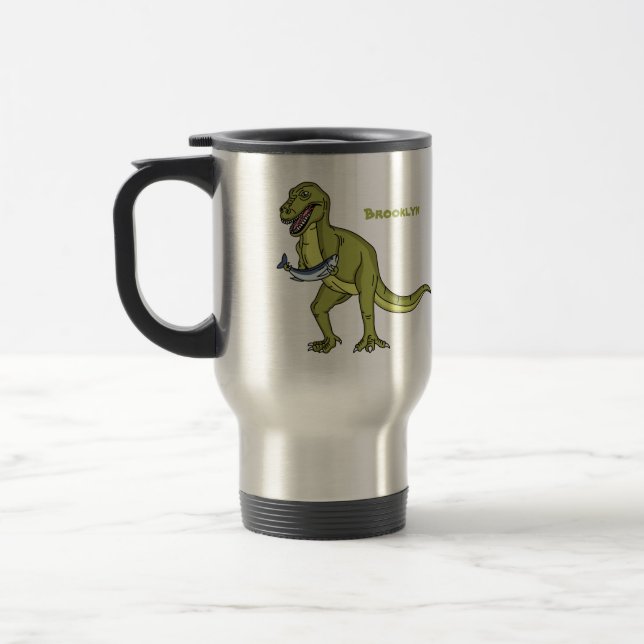 Funny T rex dinosaurier Illustration Reisebecher (Links)