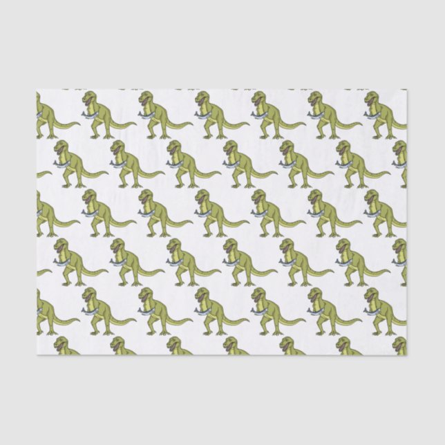 Funny T rex dinosaurier Illustration Seidenpapier (Vorderseite)