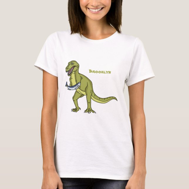 Funny T rex dinosaurier Illustration T-Shirt (Vorderseite)