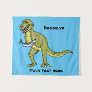 Funny T rex dinosaurier Illustration Wandteppich