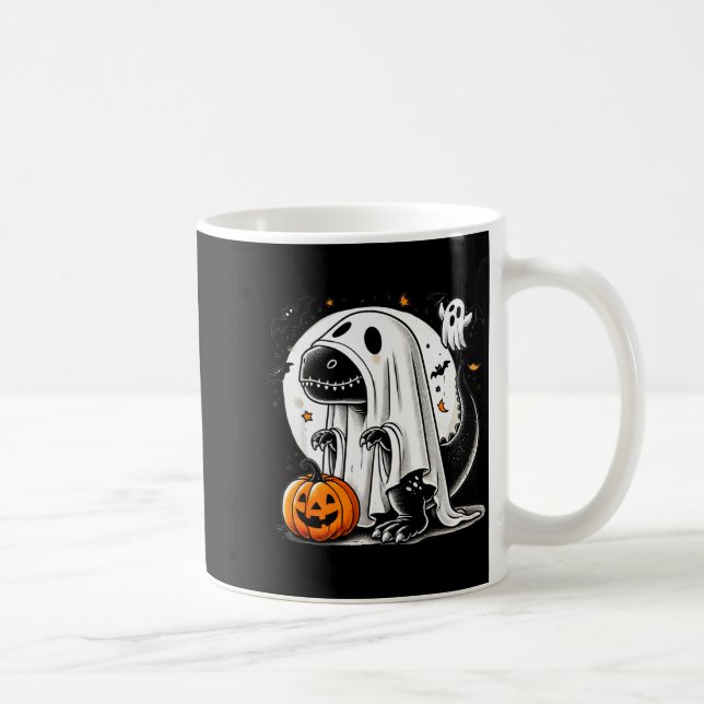 Funny T-rex Ghost Dinosaur Halloween Costume Tyran Kaffeetasse (Rechts)