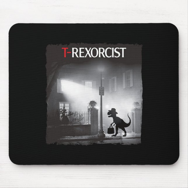 Funny T-rex Horror Parody Dinosaur Halloween Retro Mousepad (Vorne)