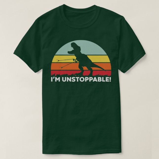 Funny T Rex ist unaufhaltsam mit Trash Grabber Pic T-Shirt (Design vorne)