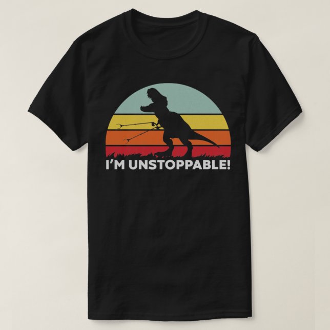 Funny T Rex ist unaufhaltsam mit Trash Grabber Pic T-Shirt (Design vorne)