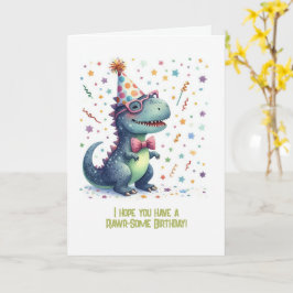 Funny T-Rex Rawr-some Birthday Karte