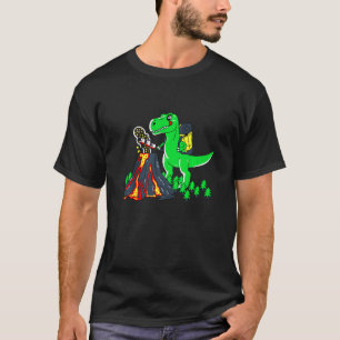 Funny T-Rex Roast Marshmallow Illustration Grafik T-Shirt