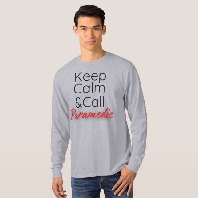 Funny T - Shirt Behielt Calm&Call Paramedic (Vorne ganz)