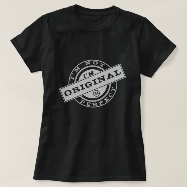 Funny T - Shirt Briefmarke Text Ich bin Original B (Design vorne)