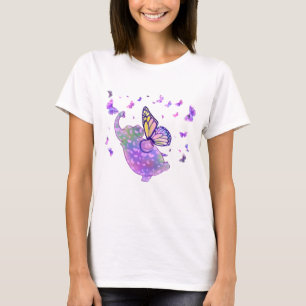 Funny T - Shirt Elephant Fliegen mit Schmetterling