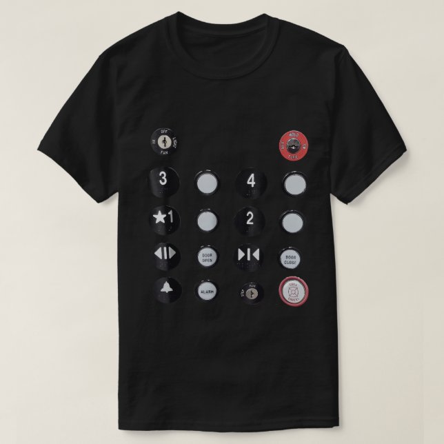 Funny T - Shirt - Elevator Button T-Shirt (Design vorne)
