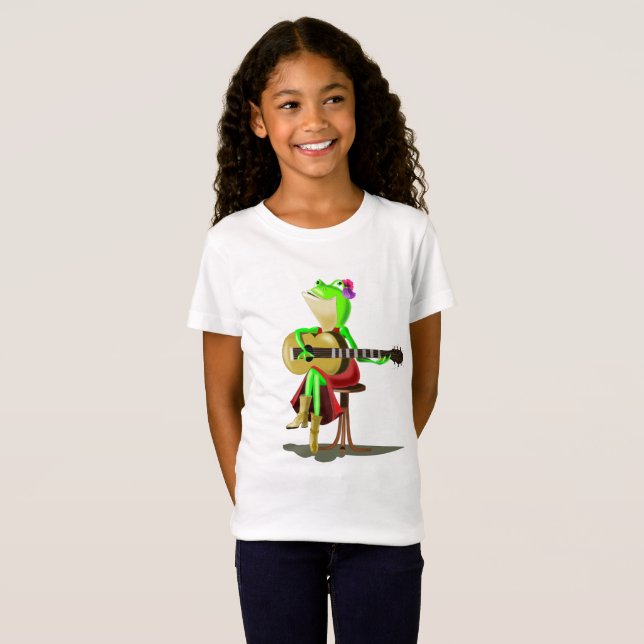 Funny T - Shirt Geschenk mit Frosch Spielgitarre (Vorne ganz)
