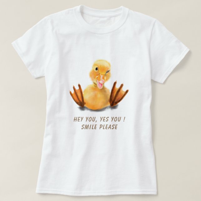 Funny T - Shirt Hapy Duck Smile - Benutzerdefinier (Design vorne)