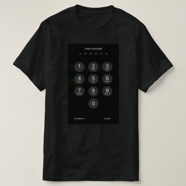 Funny T - Shirt Kennwort eingeben iPhone Bildschir (Design vorne)
