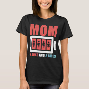 Funny T - Shirt Mama zwei Jungs und zwei Mädchen k