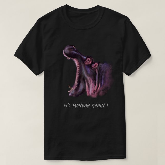Funny T - Shirt mit Big Hippo und benutzerdefinier (Design vorne)