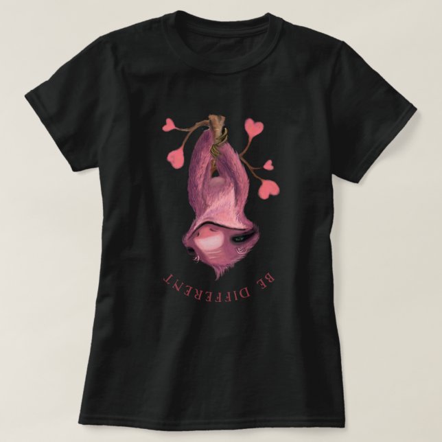 Funny T - Shirt mit Playful Sloth - Benutzerdefini (Design vorne)