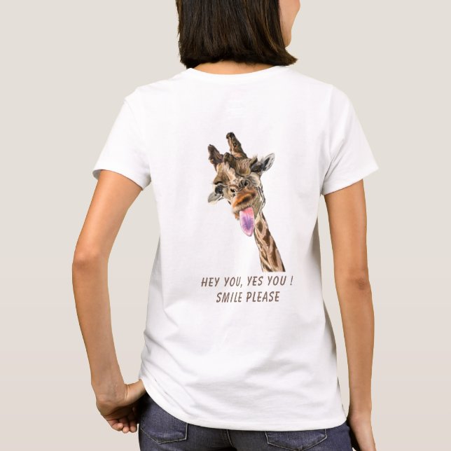 Funny T - Shirt mit spielerischer Giraffe - Benutz (Rückseite)