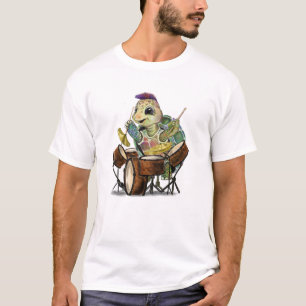 Funny T - Shirt mit Turtle Drummer