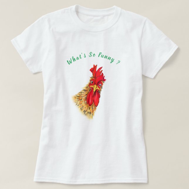 Funny T - Shirt mit überraschendem Rooster - Benut (Design vorne)