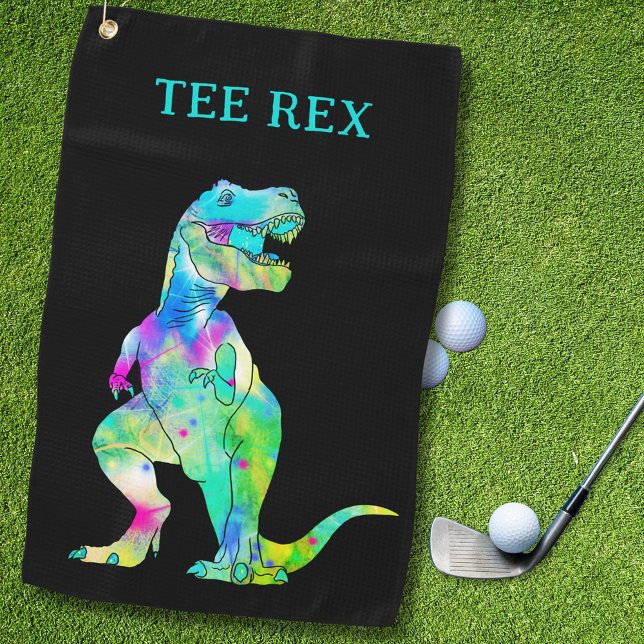 Funny T-Shirt Rex Dinosaur Vater Joke Golfhandtuch (Funny Tee Rex dinosaur golfing joke golf towel)