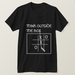 Funny T-Shirt Think Outside Box Tic Tac Toe