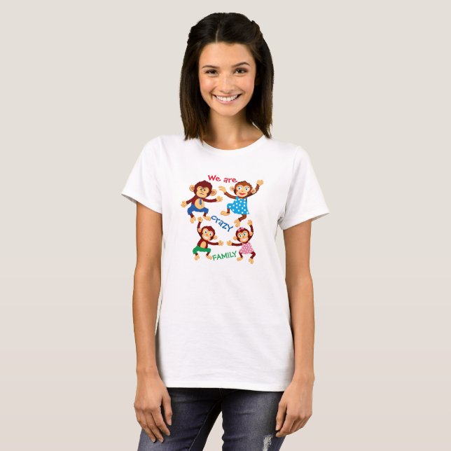 Funny T-shirt with monkeys for cheerful family (Vorne ganz)