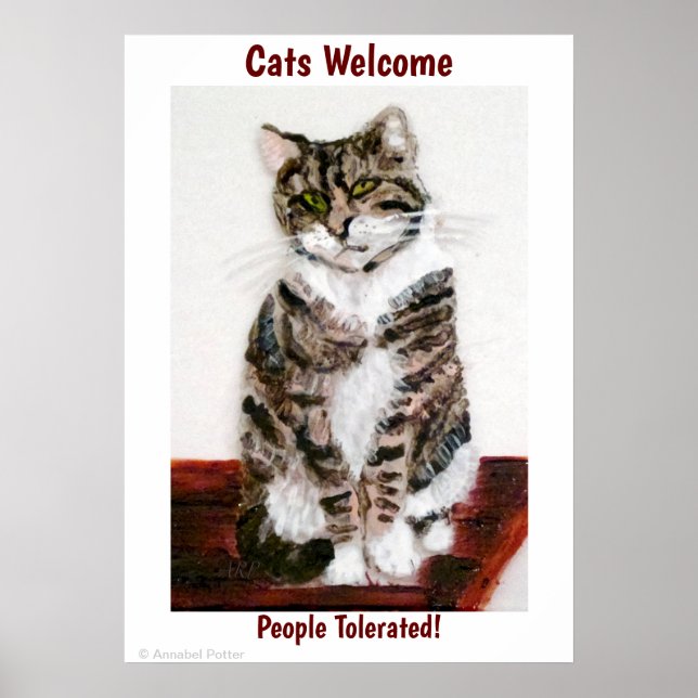 Funny Tabby Cat Art Poster (Vorne)