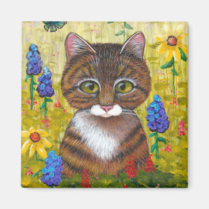 Funny Tabby Cat Blume Creationarts Magnet