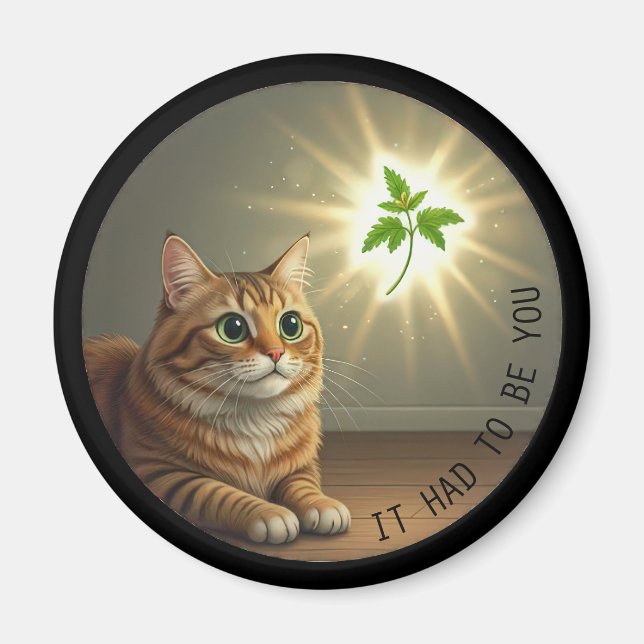 Funny Tabby Cat Catnip Es musste dir kitty lady se Magnet (Vorne)