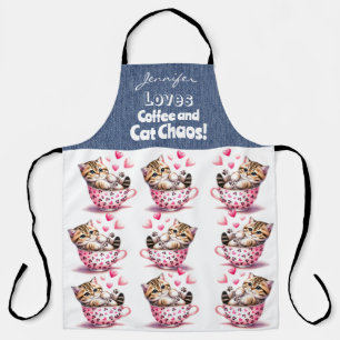 Funny Tabby Cat Kaffee Lover All-over Print Schürz Schürze