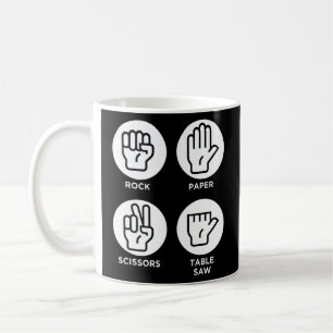 Funny Table sah Woodworker Joke Top No Finger Vate Kaffeetasse