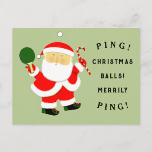Funny Table Tennis Feiertagspostkarte