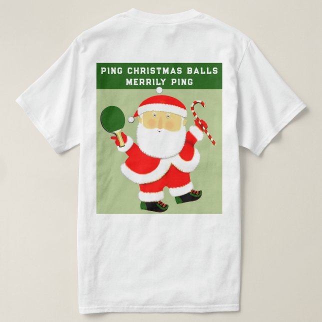 Funny Table Tennis Weihnachts-T - Shirt (Design Rückseite)