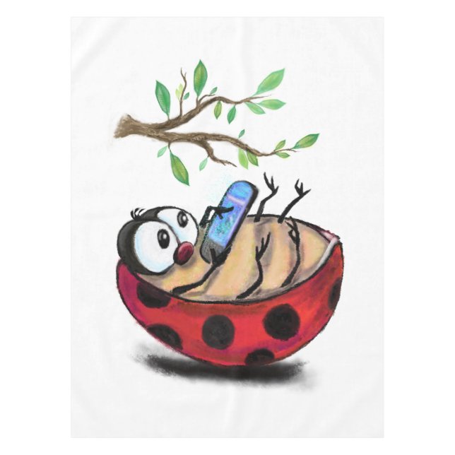 Funny Tablecloth Ladybug mit Telefon Tischdecke (Vorderseite)