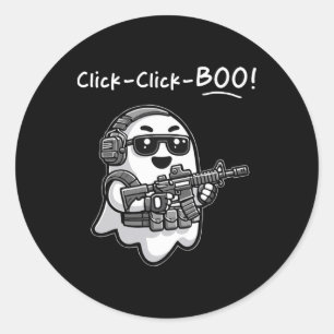 Funny Tachost Klicken Sie auf Boot Halloween Vet Runder Aufkleber