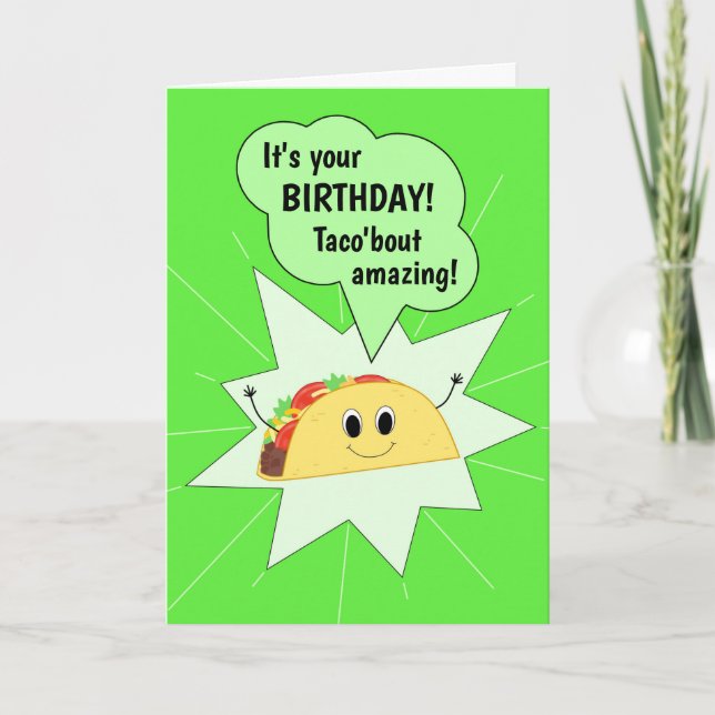 Funny Taco Birthday Card Karte (Vorderseite)