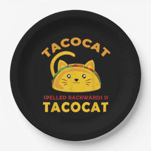 Funny Taco Cat Zitat Meme Einzigartige Männer Kind Pappteller