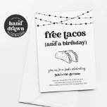 Funny Taco Geburtstagsparty Einladung<br><div class="desc">Kostenlose Tacos (und ein Geburtstag). Genießen Sie eine lustige Geburtstagsfeier-Einladung,  die das Rampenlicht auf.. takos! Die Kunstwerke sind handgezeichnet. Koordinationsgegenstände sind in der 'Taco Birthday Party' Kollektion in meinem Shop erhältlich.</div>