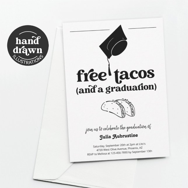 Funny Taco Graduation Party Einladung (Von Creator hochgeladen)