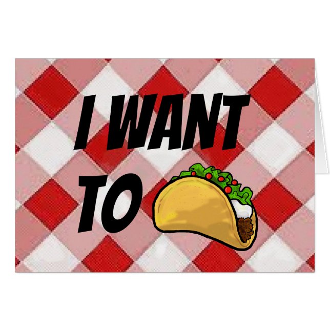 Funny Taco I Liebe You Card (Vorderseite (Horizontal))