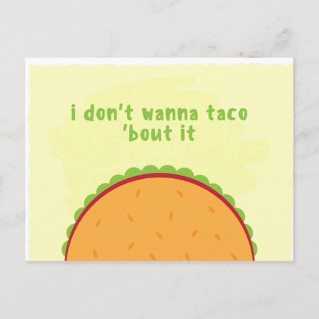 Funny Taco Illustration Food Icon Postkarte (Vorderseite)