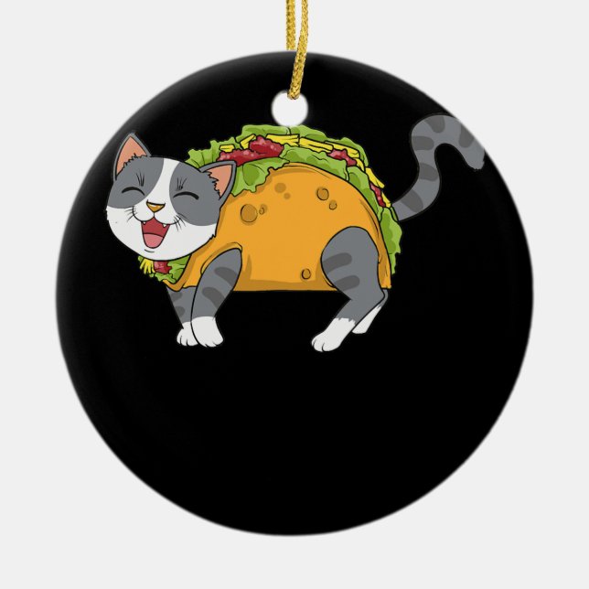 Funny Taco Katze Mexiko Nahrungsmänner Kinder Juge Keramik Ornament (Vorne)