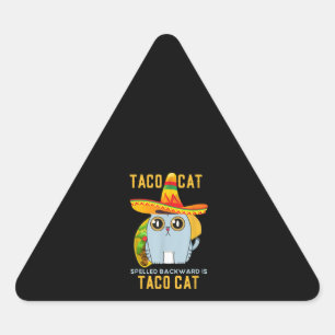 Funny Taco Katze Spur Rückwärts mexikanischer Taco Dreieckiger Aufkleber