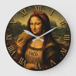 Funny Taco Mona Lisa Große Wanduhr