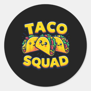 Funny Taco Squad Niedlich mexikanisches Food Lover Runder Aufkleber