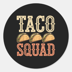Funny Taco Squad Runder Aufkleber
