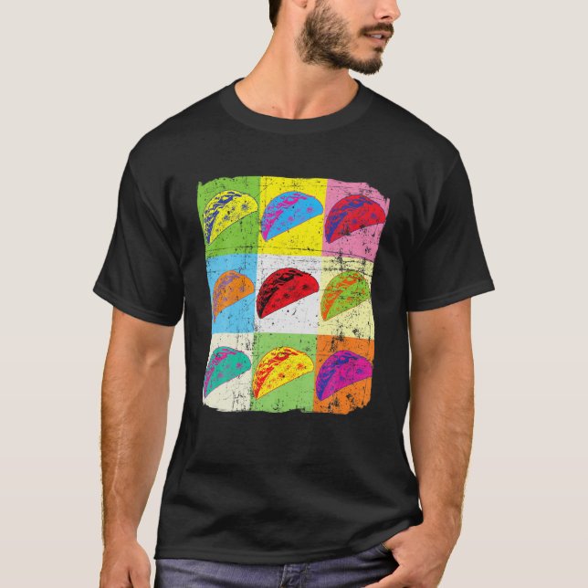 Funny Taco T, Pop Art Taco, Taco Lover T-Shirt (Vorderseite)
