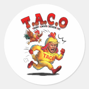 Funny Taco Trump hält immer Shirt Männer Frauen au Runder Aufkleber