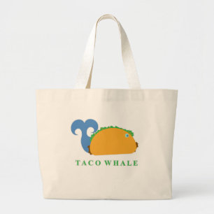 Funny Taco Whale Cartoon Charakter Jumbo Stoffbeutel